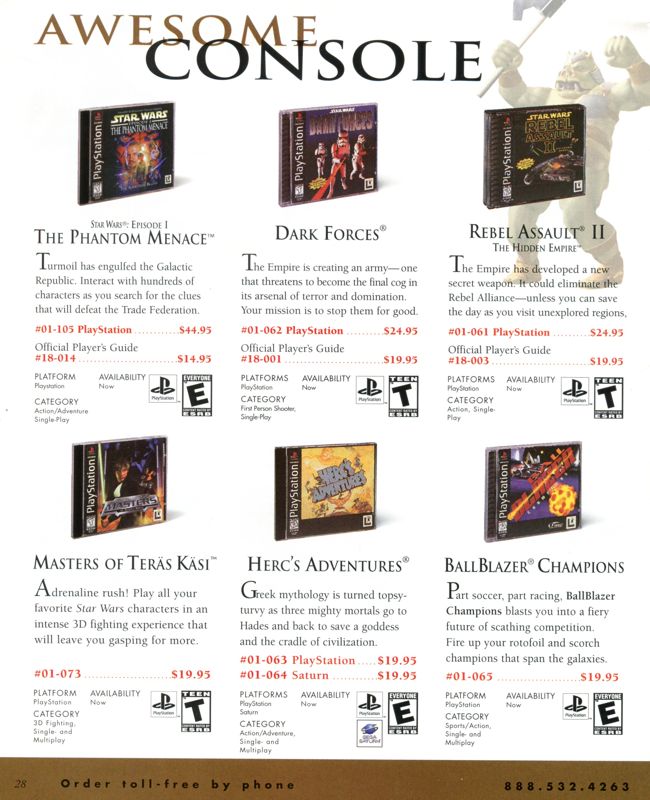 Star Wars: Rebel Assault II - The Hidden Empire Catalogue (Catalogue Advertisements): LucasArts Company Store (Winter 1999/2000)