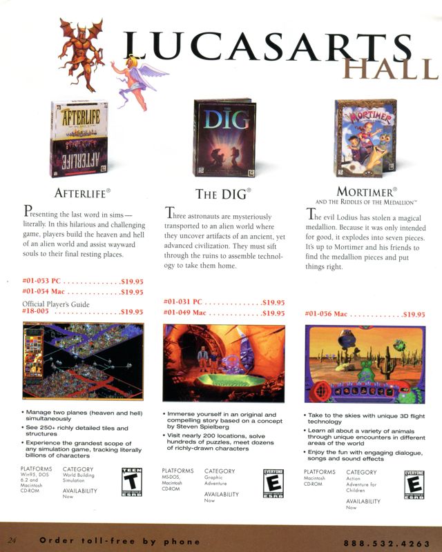 Mortimer and the Riddles of the Medallion Catalogue (Catalogue Advertisements): LucasArts Company Store (Winter 1999/2000)