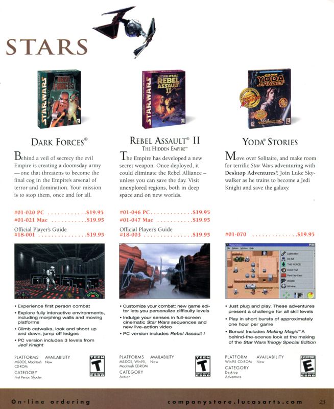 Star Wars: Dark Forces Catalogue (Catalogue Advertisements): LucasArts Company Store (Winter 1999/2000)