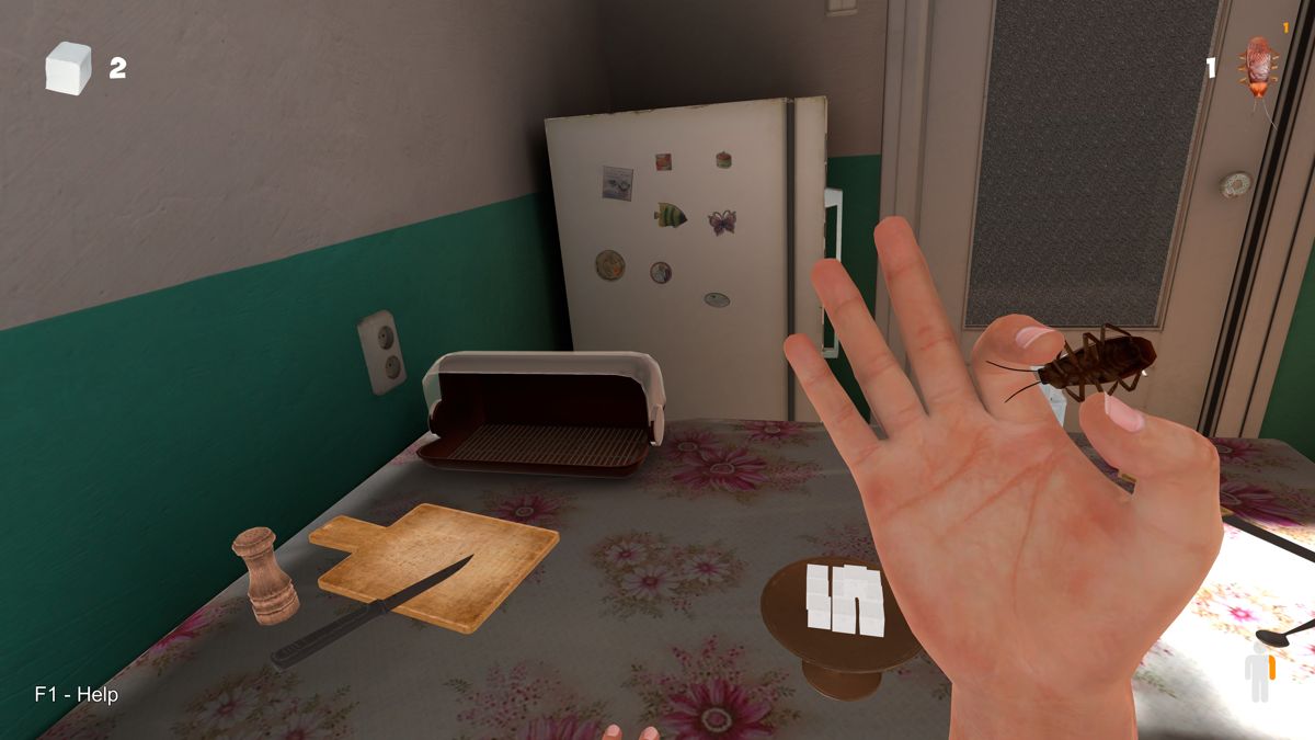 Hand Simulator Screenshot (These images accompany patch released on Steam): Playing for a man catch all the cockroaches and put them in a jar on the table! Jan 19 2019 : Cockroaches vs Hands