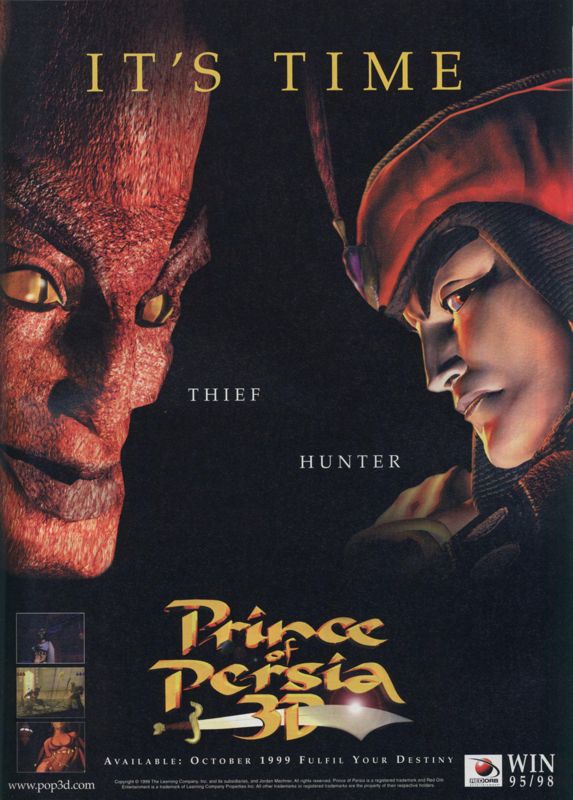 Prince of Persia 3D Magazine Advertisement (Magazine Advertisements): PC Zone (UK), Issue #82 (November 1999)