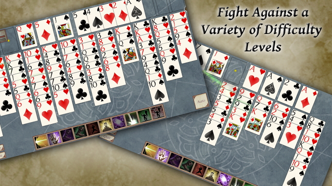 FreeCell Quest Screenshot (Official Website): Fight Against a Variety of Difficulty Levels