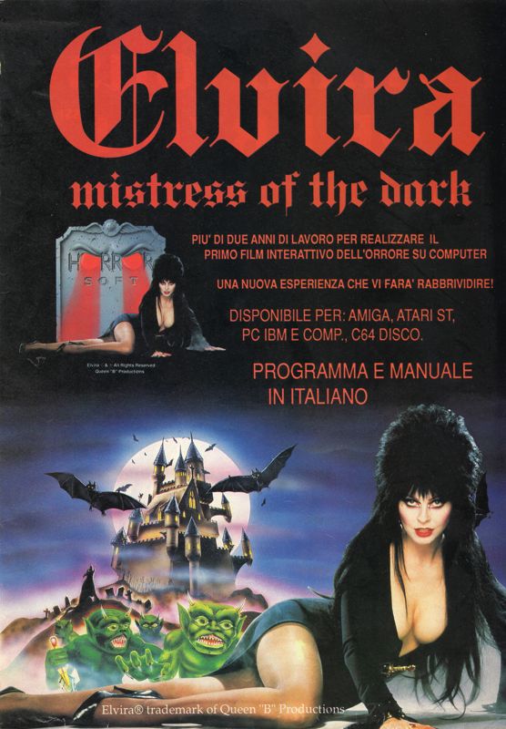 Elvira Magazine Advertisement (Magazine Advertisements): The Games Machine (Italy) Issue 21 (June 1990) page 63