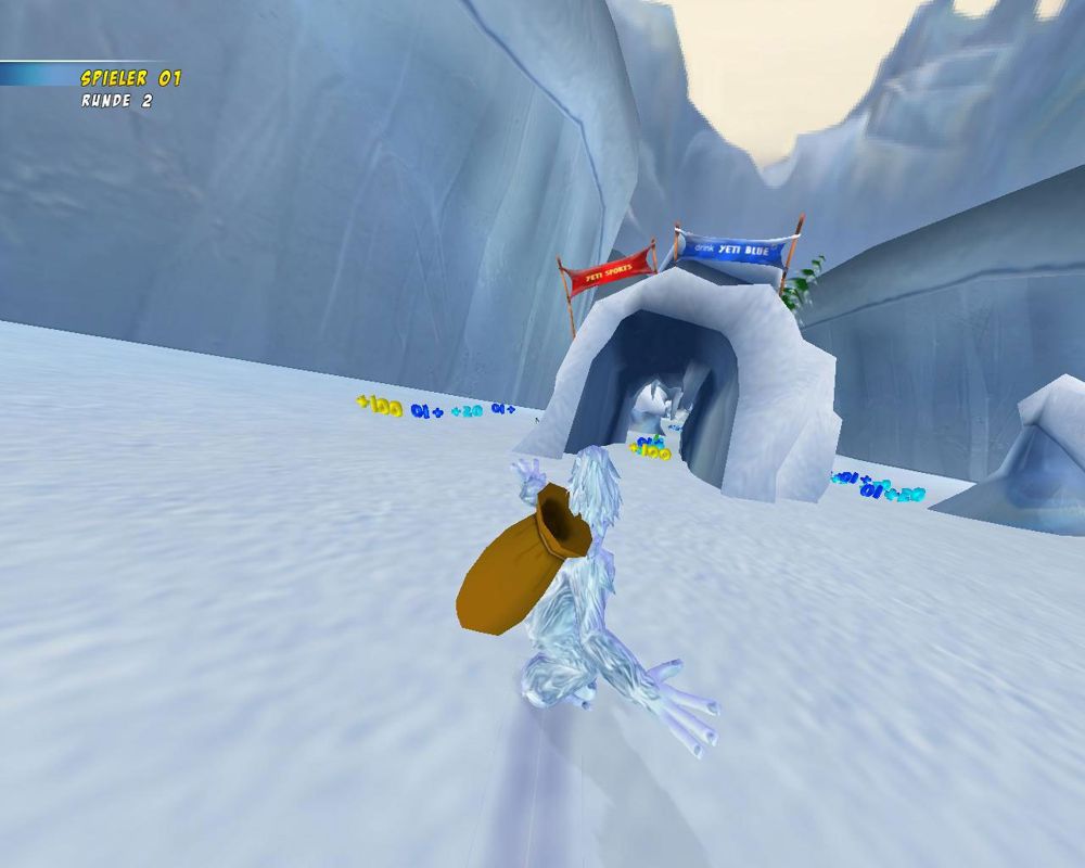 Yetisports: Arctic Adventures Screenshot (http://www.yeti-games.com/ via Wayback Machine): Snowboarding 1
