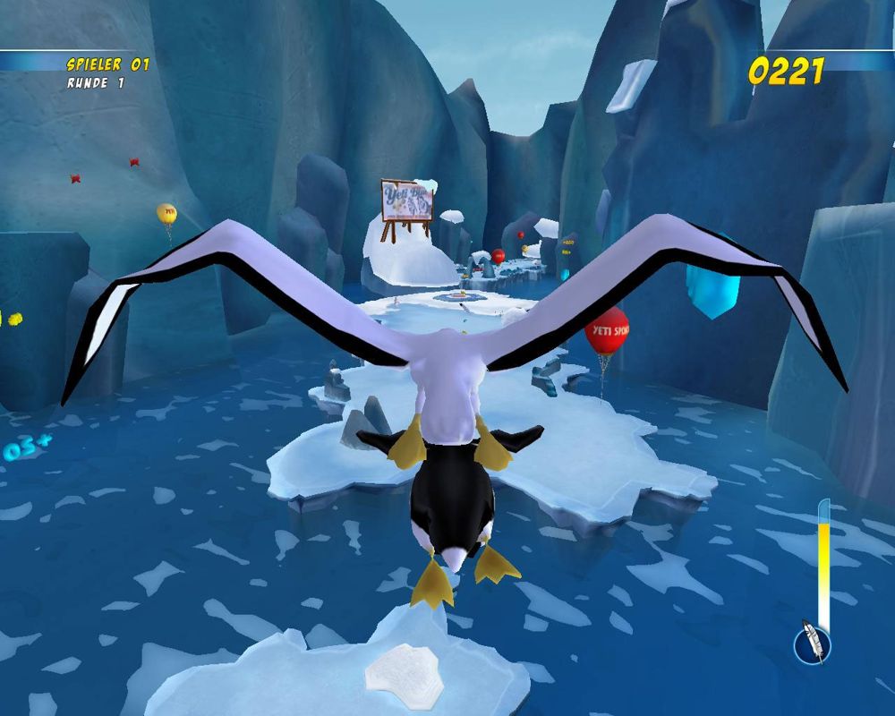 Yetisports: Arctic Adventures Screenshot (http://www.yeti-games.com/ via Wayback Machine): Pingu Flight 1
