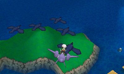 Pokémon Omega Ruby Screenshot (Fly Freely through the Skies!): Pokémon fly together in flocks. Try getting close to them!