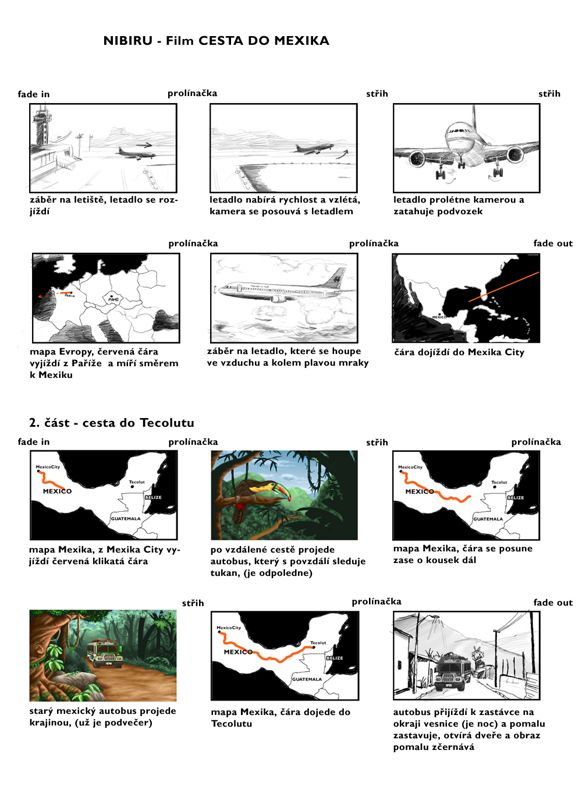 NiBiRu: Age of Secrets Concept Art (DVD Bonus Content): Storyboard - Travel to Mexico