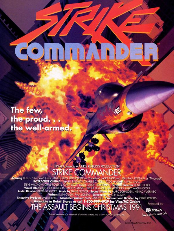 Strike Commander Magazine Advertisement (Magazine Advertisements): Computer Gaming World (United States) Issue 87 (October 1991)