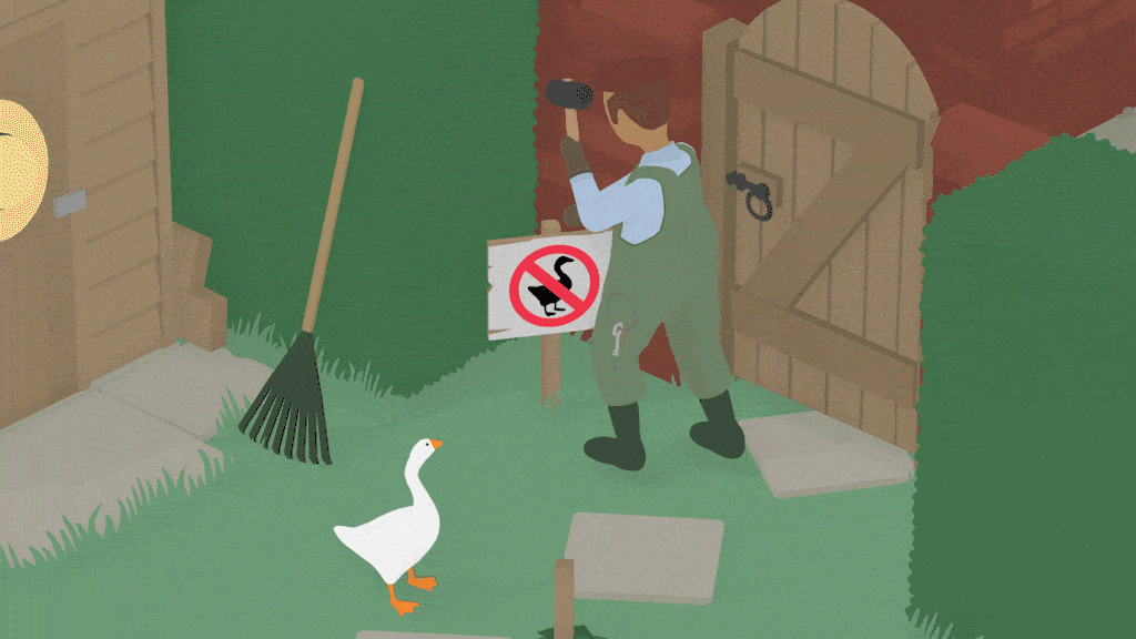 Untitled Goose Game Other (Official Website): Thumb hammer (GIF)