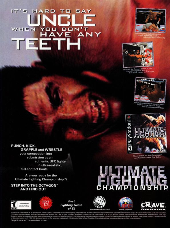 Ultimate Fighting Championship Magazine Advertisement (Magazine Advertisements): PSM (United States), Volume 4, Issue 37 (September 2000) Page 40