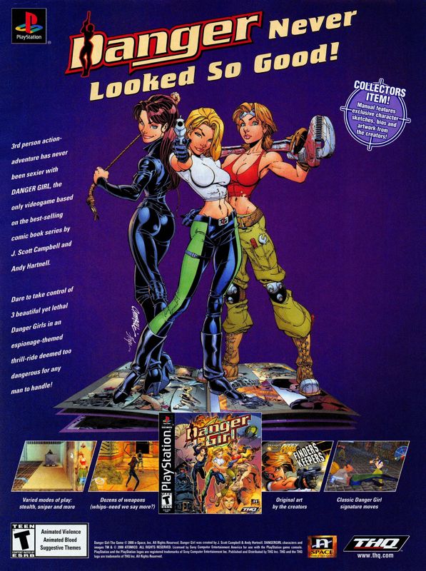 Danger Girl Magazine Advertisement (Magazine Advertisements): PSM (United States), Volume 4, Issue 37 (September 2000) Page 47
