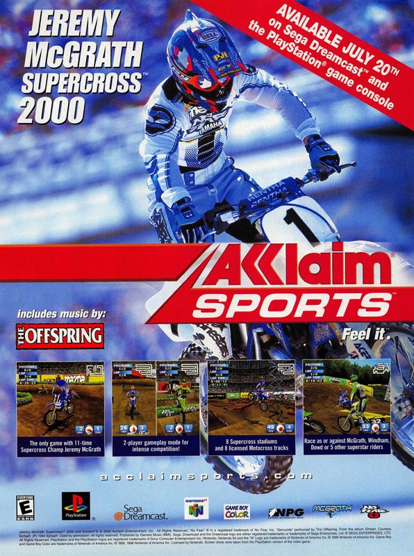 Jeremy McGrath Supercross 2000 Magazine Advertisement (Magazine Advertisements): PSM (United States), Volume 4, Issue 37 (September 2000) Page 57