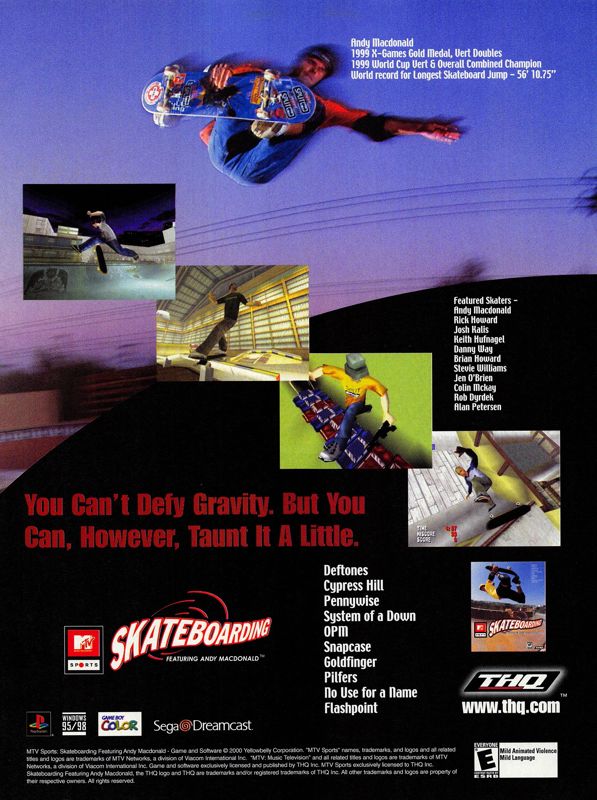 MTV Sports: Skateboarding Magazine Advertisement (Magazine Advertisements): PSM (United States), Volume 4, Issue 37 (September 2000) Page 87