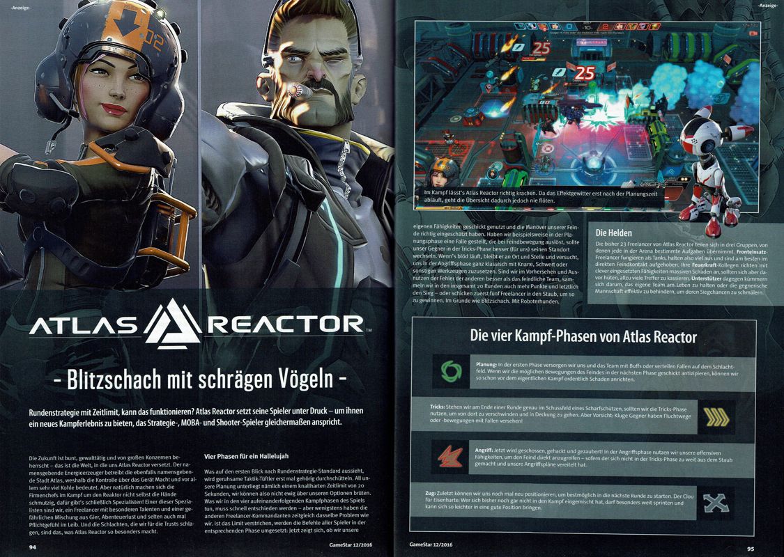 Atlas Reactor Magazine Advertisement (Magazine Advertisements): GameStar (Germany), Issue 12/2016