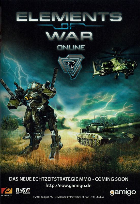 Elements of War Magazine Advertisement (Magazine Advertisements): GameStar (Germany), Issue 05/2011
