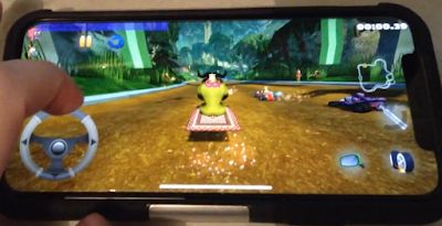 SuperTuxKart Screenshot (Official website (v1.1-rc1 release) [2019/12/21]): SuperTuxKart on an iPhone XS