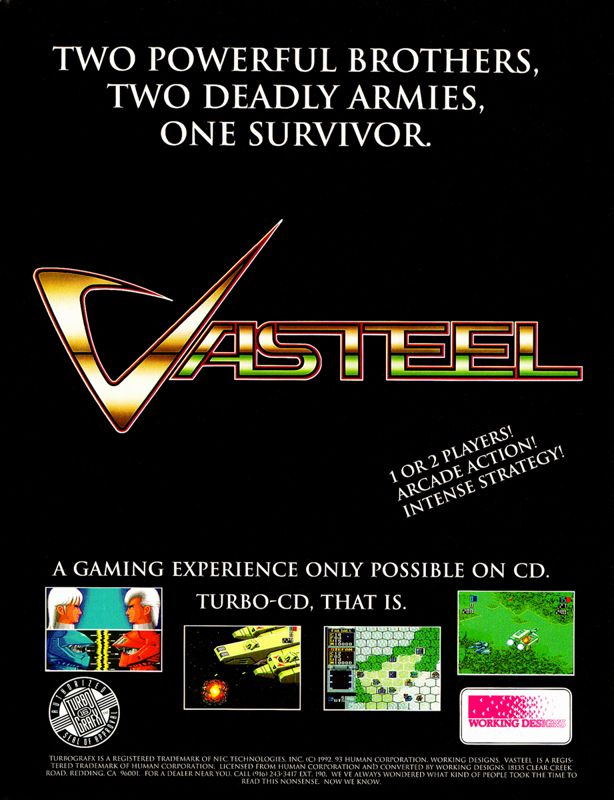 Vasteel Magazine Advertisement (Magazine Advertisements): Electronic Gaming Monthly (United States), Issue #48 (July 1993)