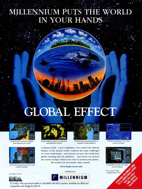 Global Effect Magazine Advertisement (Magazine Advertisements): Computer Gaming World (United States) Issue 96 (July 1992)