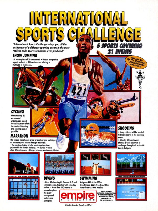International Sports Challenge Magazine Advertisement (Magazine Advertisements): Computer Gaming World (United States) Issue 97 (August 1992)