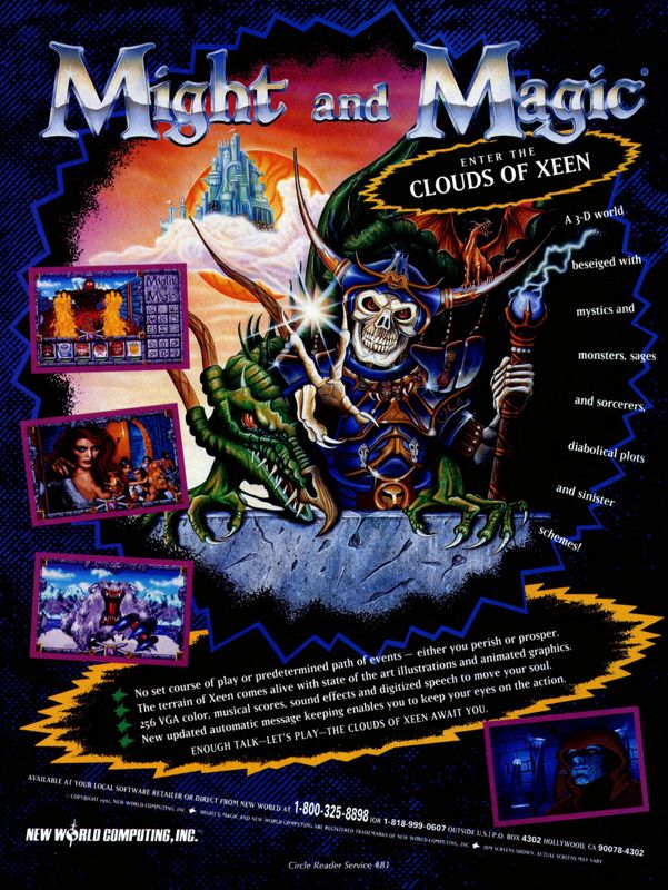 Might and Magic: Clouds of Xeen Magazine Advertisement (Magazine Advertisements): Computer Gaming World (United States) Issue 98 (Sept 1992)