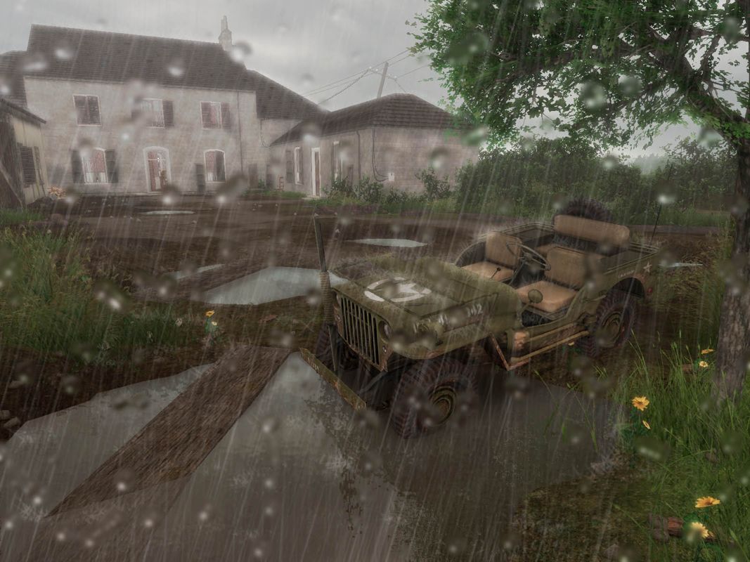 Brothers in Arms: Road to Hill 30 Screenshot (Ubisoft Product Catalog 2004-2005 CD-ROM): Brothers In Arms Rain