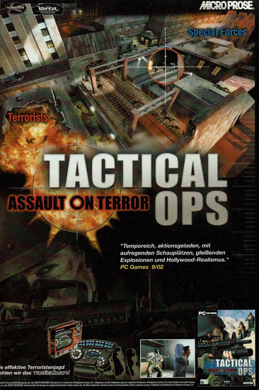 Tactical Ops: Assault on Terror Magazine Advertisement (Magazine Advertisements): GameStar (Germany), Issue 10/2002