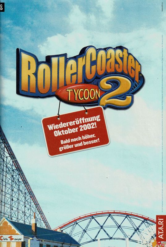 RollerCoaster Tycoon 2 Magazine Advertisement (Magazine Advertisements): GameStar (Germany), Issue 10/2002