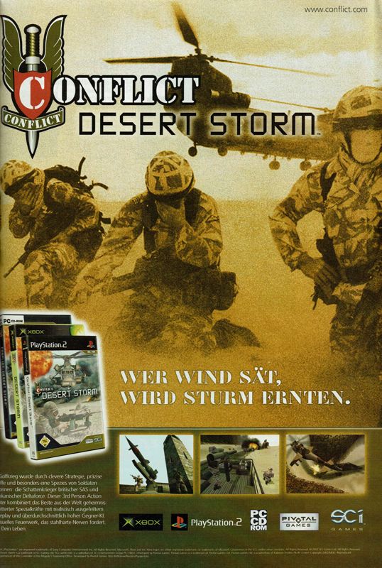 Conflict: Desert Storm Magazine Advertisement (Magazine Advertisements): GameStar (Germany), Issue 10/2002
