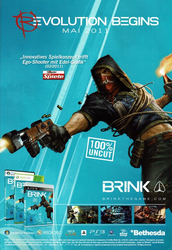 Brink Magazine Advertisement (Magazine Advertisements): GameStar (Germany), Issue 06/2011