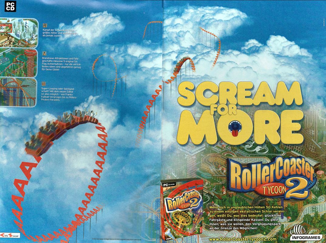 RollerCoaster Tycoon 2 Magazine Advertisement (Magazine Advertisements): GameStar (Germany), Issue 12/2002