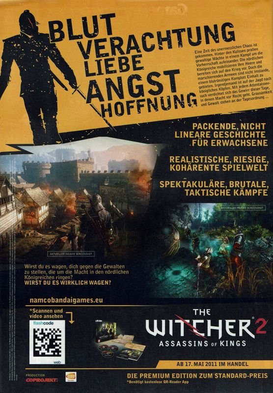 The Witcher 2: Assassins of Kings Magazine Advertisement (Magazine Advertisements): GameStar (Germany), Issue 06/2011