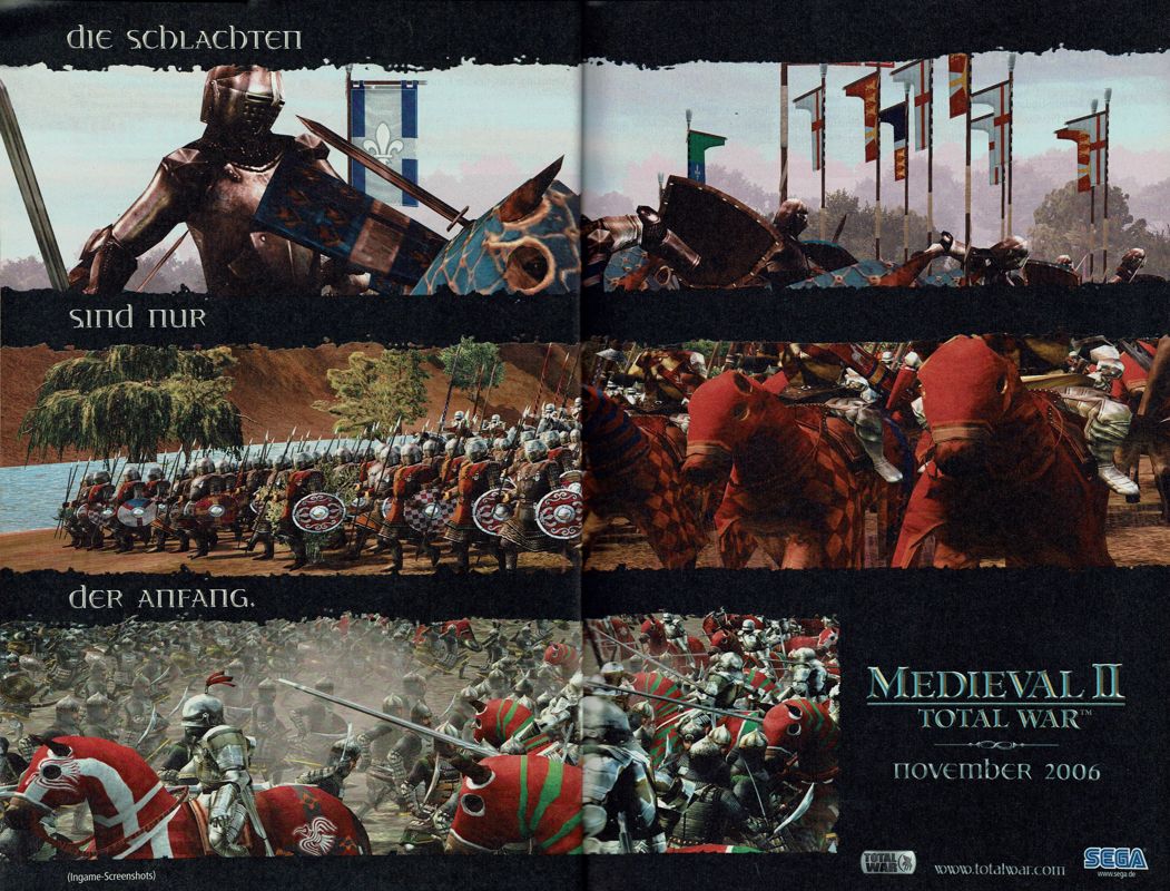 Medieval II: Total War Magazine Advertisement (Magazine Advertisements): GameStar (Germany), Issue 09/2006