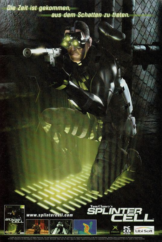 Tom Clancy's Splinter Cell Magazine Advertisement (Magazine Advertisements): GameStar (Germany), Issue 02/2003