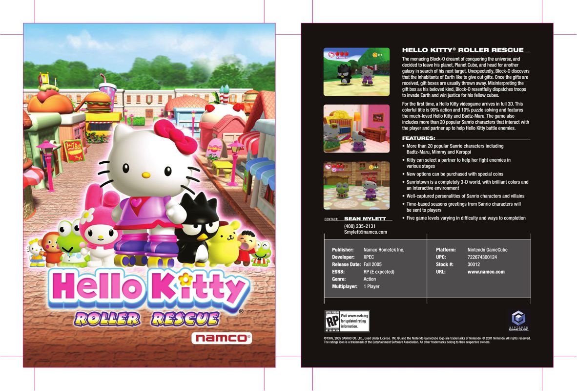 Hello Kitty: Roller Rescue Other (Namco 2005 Marketing Assets CD-ROM): Sell sheet