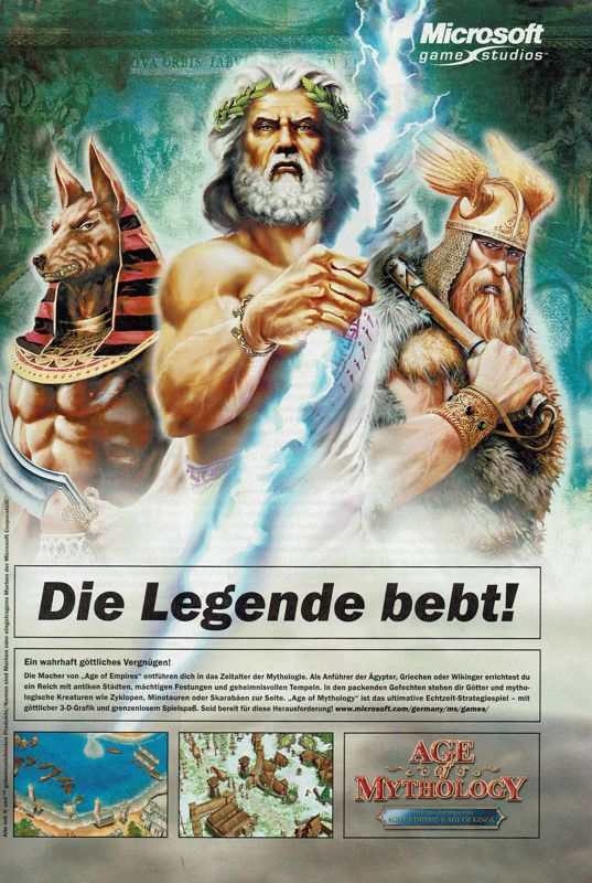 Age of Mythology Magazine Advertisement (Magazine Advertisements): GameStar (Germany), Issue 02/2003
