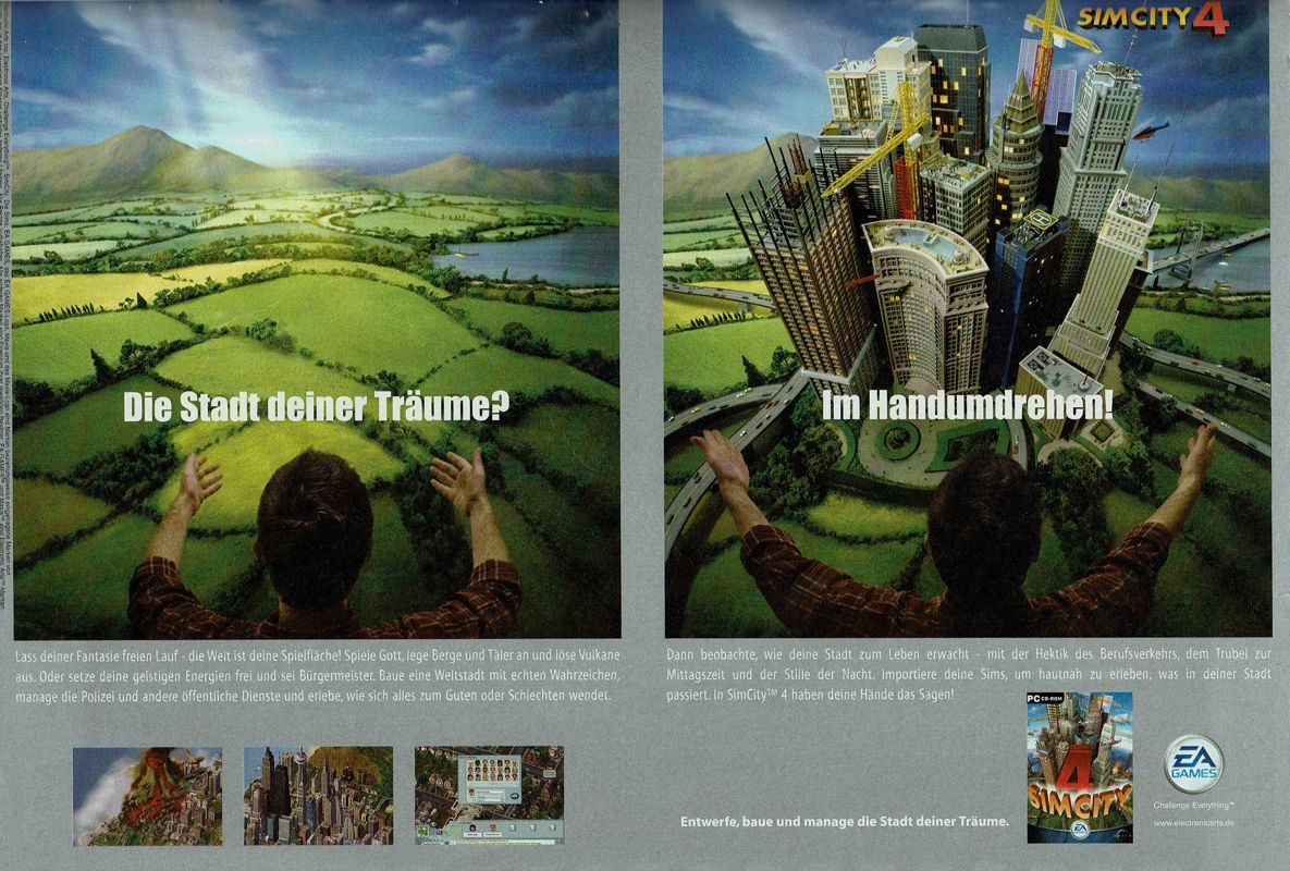 SimCity 4 Magazine Advertisement (Magazine Advertisements): GameStar (Germany), Issue 03/2003