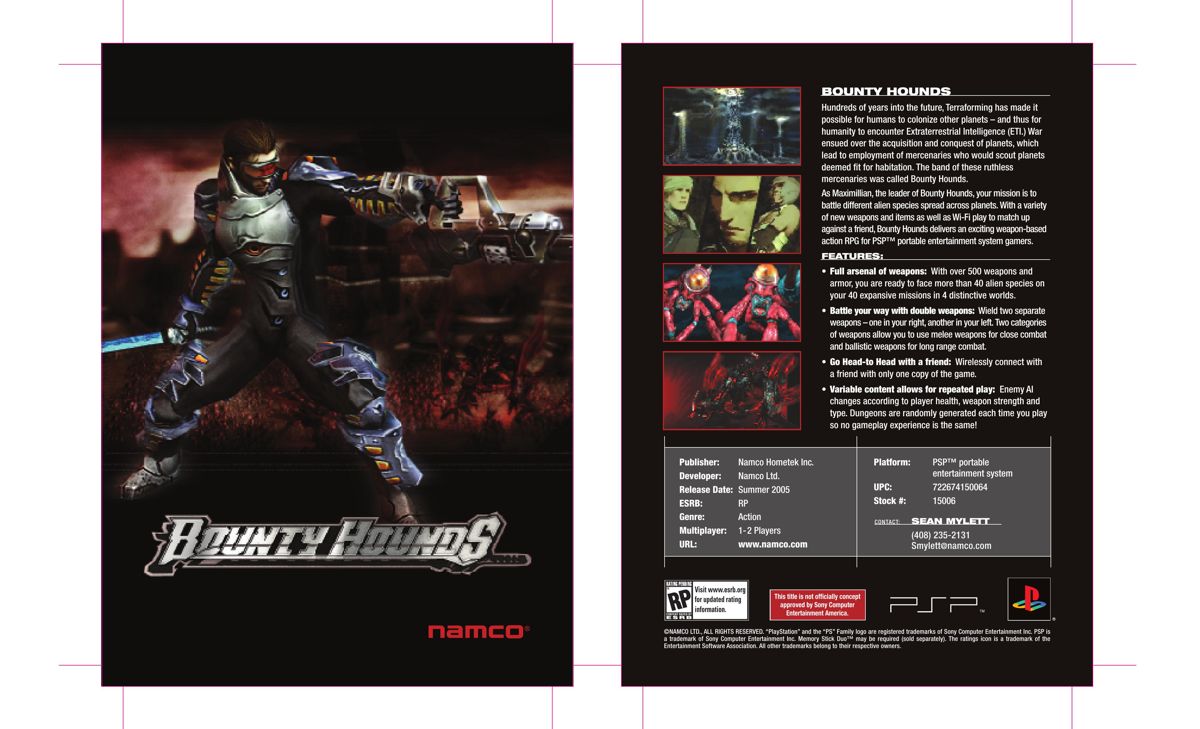 Bounty Hounds Other (Namco 2005 Marketing Assets CD-ROM): Sell sheet