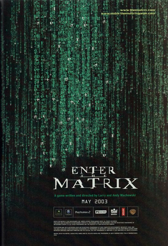 Enter the Matrix Magazine Advertisement (Magazine Advertisements): GameStar (Germany), Issue 04/2003