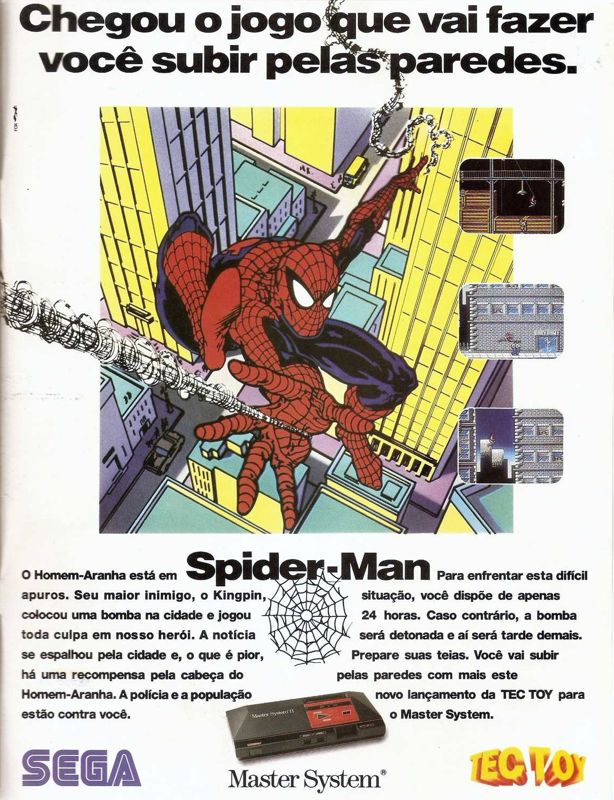 Spider-Man Magazine Advertisement (Magazine Advertisements): Ação Games (Brazil) Issue 13 (May 1992) Inner back cover