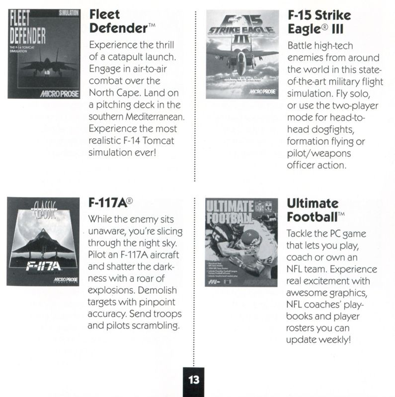 F-15 Strike Eagle III Manual Advertisement (Game Manual Advertisements): Return of the Phantom (Players Choice release)