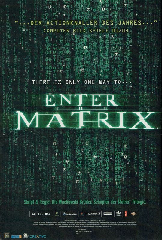 Enter the Matrix Magazine Advertisement (Magazine Advertisements): GameStar (Germany), Issue 06/2003 Part 1
