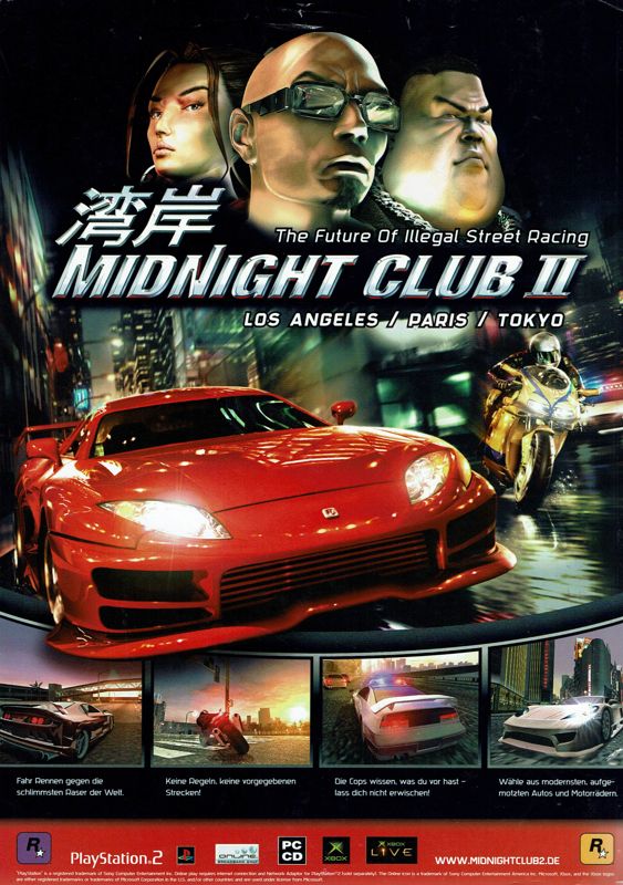 Midnight Club II Magazine Advertisement (Magazine Advertisements): GameStar (Germany), Issue 07/2003
