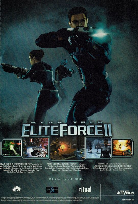 Star Trek: Elite Force II Magazine Advertisement (Magazine Advertisements): GameStar (Germany), Issue 07/2003