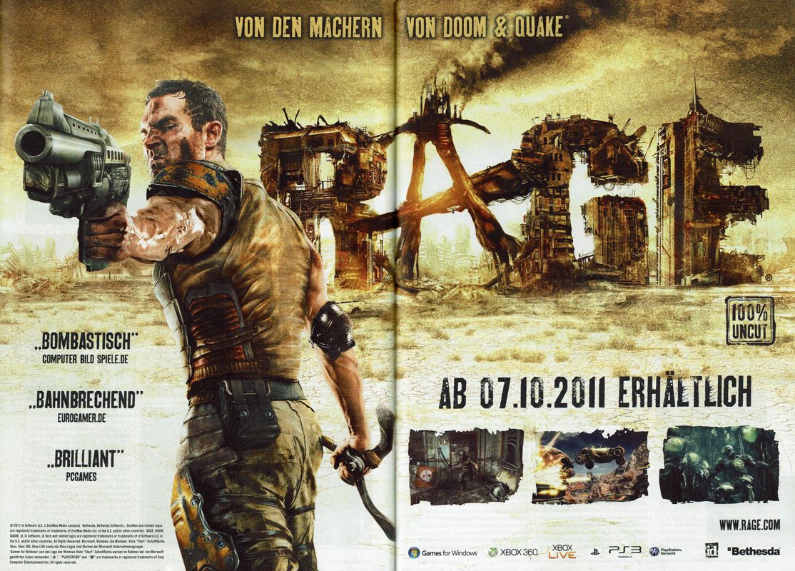 Rage Magazine Advertisement (Magazine Advertisements): GameStar (Germany), Issue 11/2011