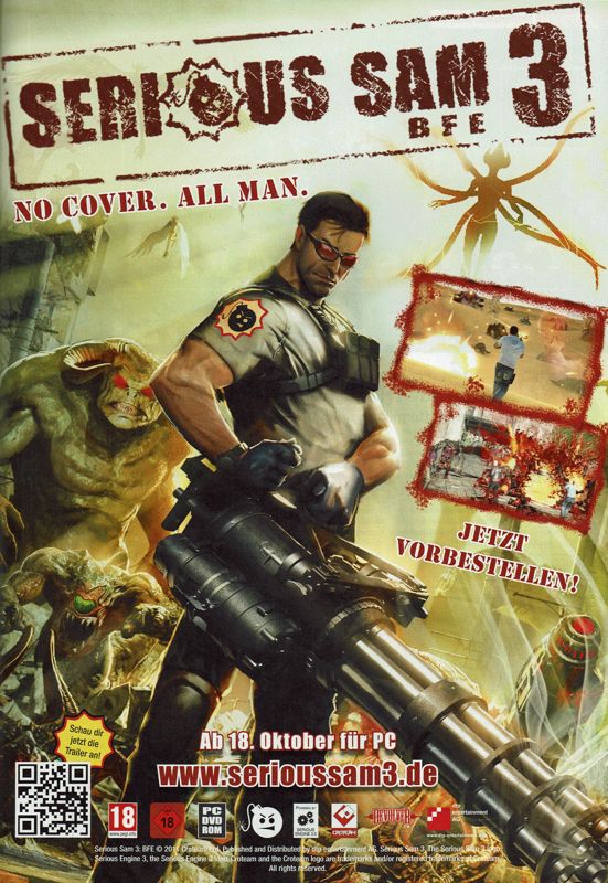 Serious Sam 3: BFE Magazine Advertisement (Magazine Advertisements): GameStar (Germany), Issue 11/2011