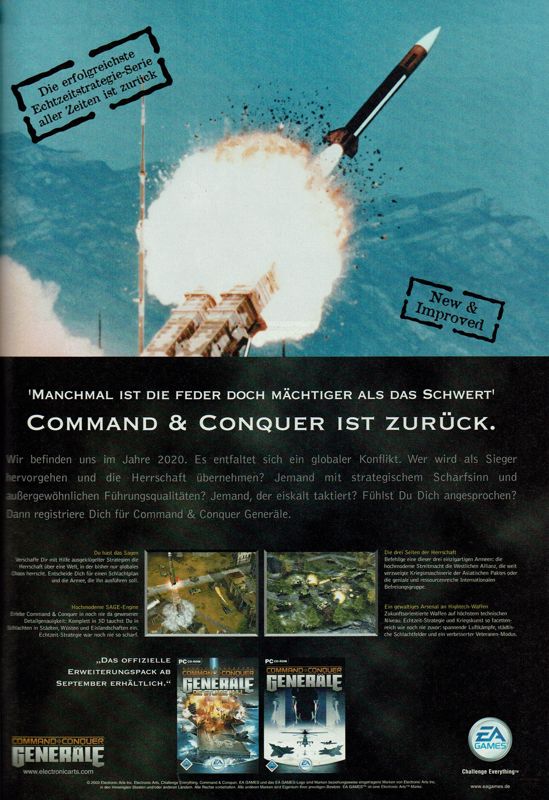 Command & Conquer: Generals - Zero:Hour Magazine Advertisement (Magazine Advertisements): GameStar (Germany), Issue 11/2003