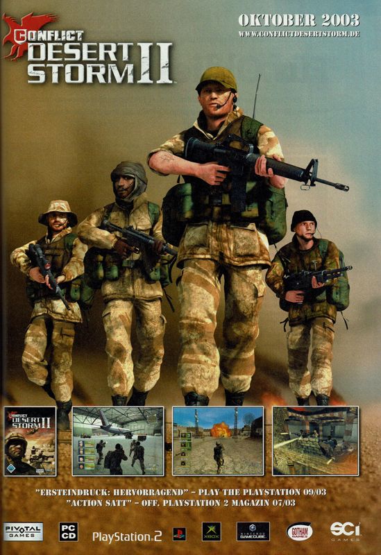 Conflict: Desert Storm II - Back to Baghdad Magazine Advertisement (Magazine Advertisements): GameStar (Germany), Issue 11/2003