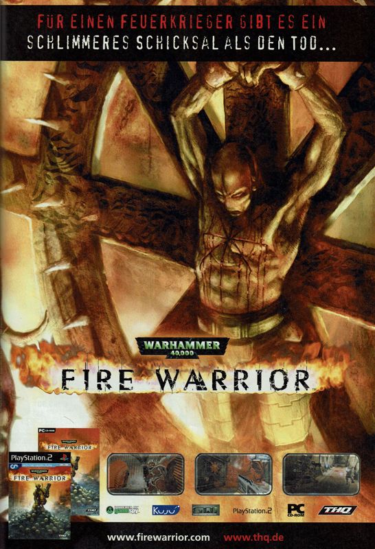 Warhammer 40,000: Fire Warrior Magazine Advertisement (Magazine Advertisements): GameStar (Germany), Issue 12/2003