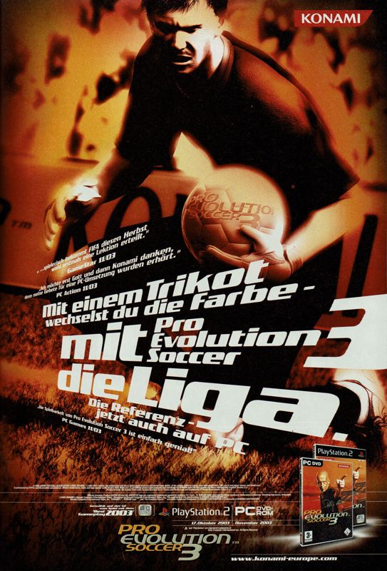 World Soccer: Winning Eleven 7 International Magazine Advertisement (Magazine Advertisements): GameStar (Germany), Issue 12/2003