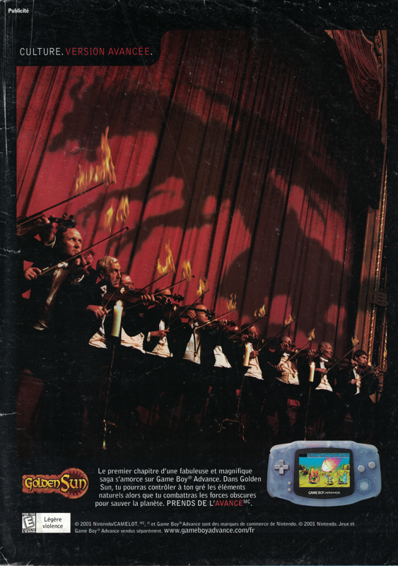 Golden Sun Magazine Advertisement (Magazine Advertisements): Les Débrouillards (Canada), Issue 210 (January 2002)